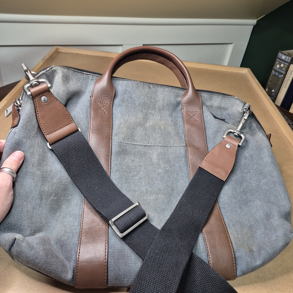 Jack Spade Gray and Brown Messenger Bag